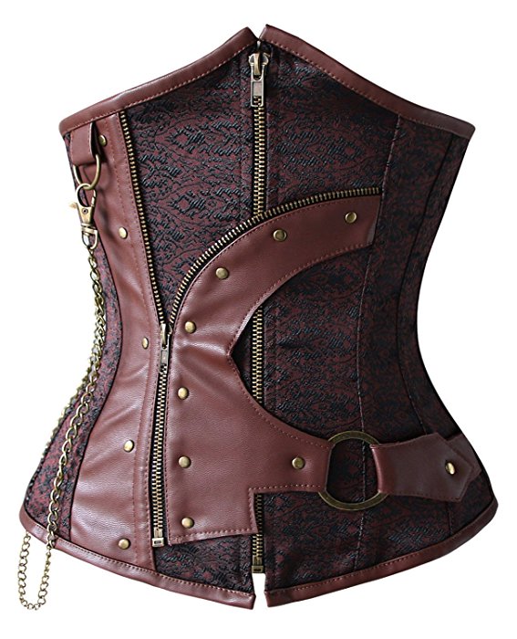 F9082  Charmian Gothic Steampunk Corset for Women Steel Boned Underbust Corset